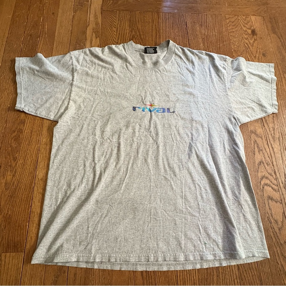 Vintage 90s Rival NHL Hockey Gray XL T-Shirt Made in USA Retro Graphic Tee